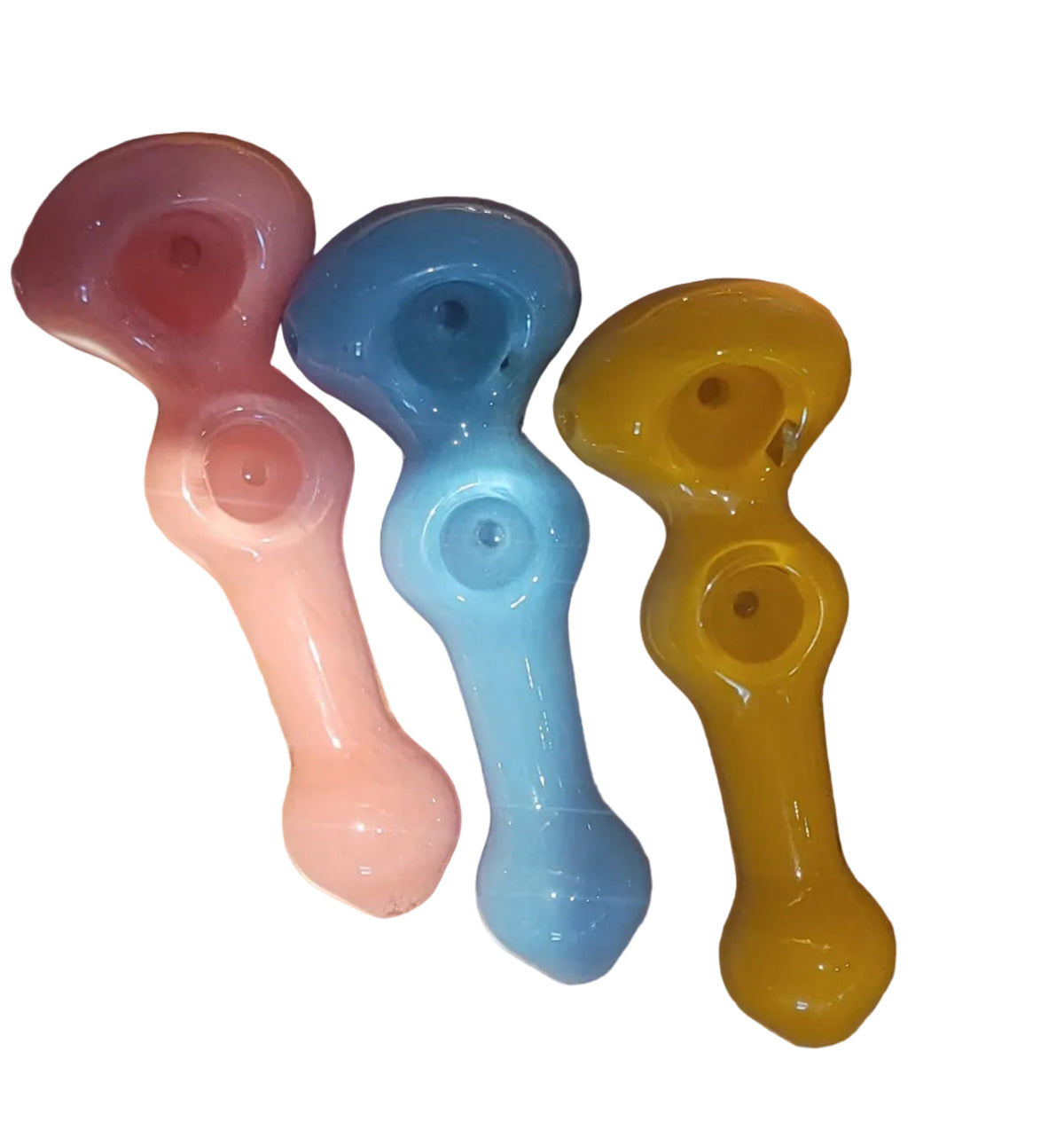 4.8" Handmade Solid Double Bowls Heavy Thickened Glass  Pipes