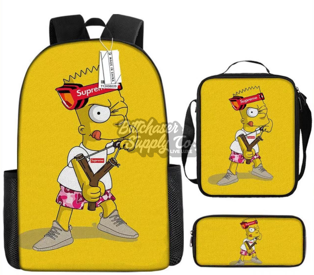 Backwoods Backpack Set of 3Pcs (Backpack+Shoulder Bag+Pencil Bag) - Yellow