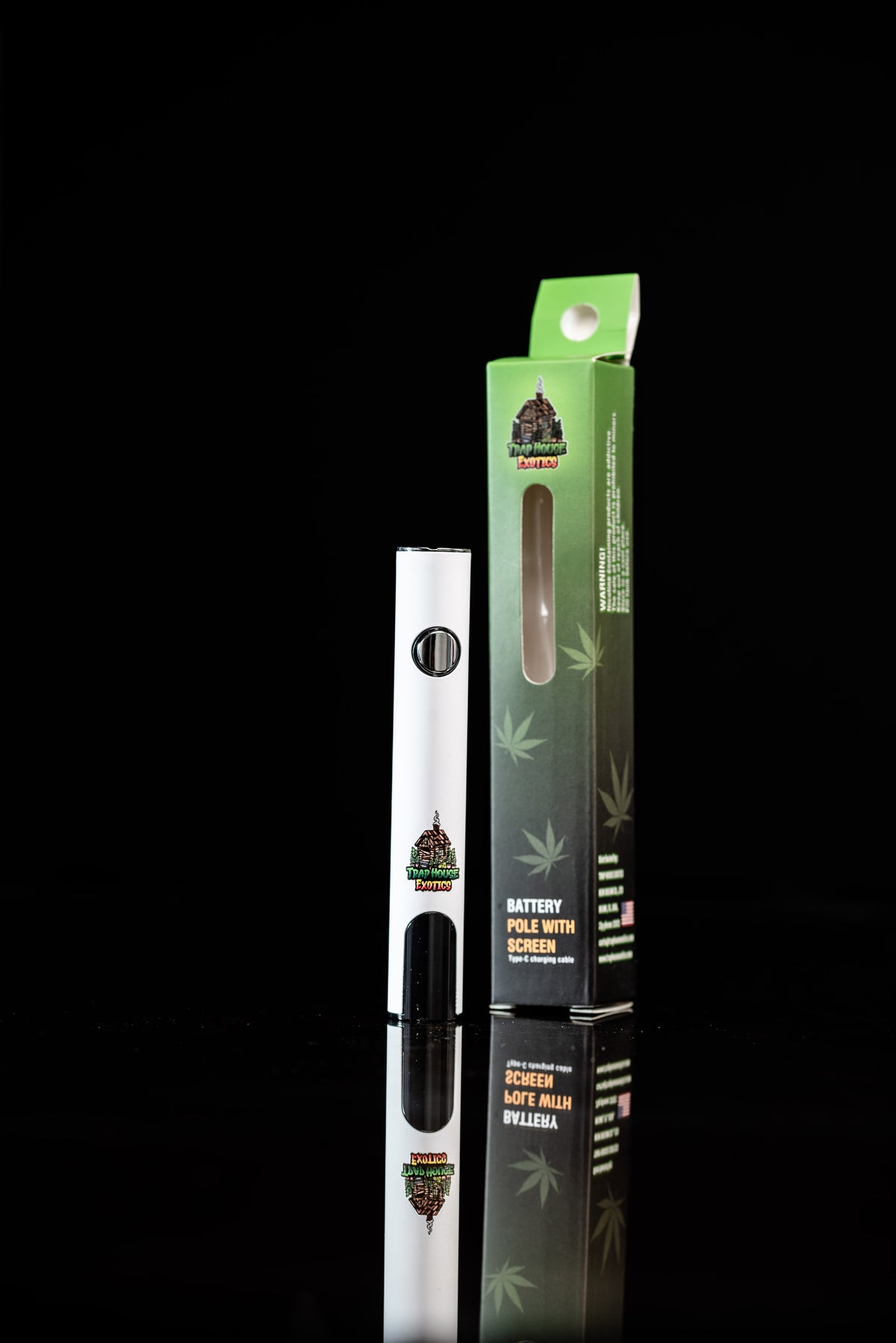 Trap House Exotics 400mah Cartridge Pen Battery - (White Colour)