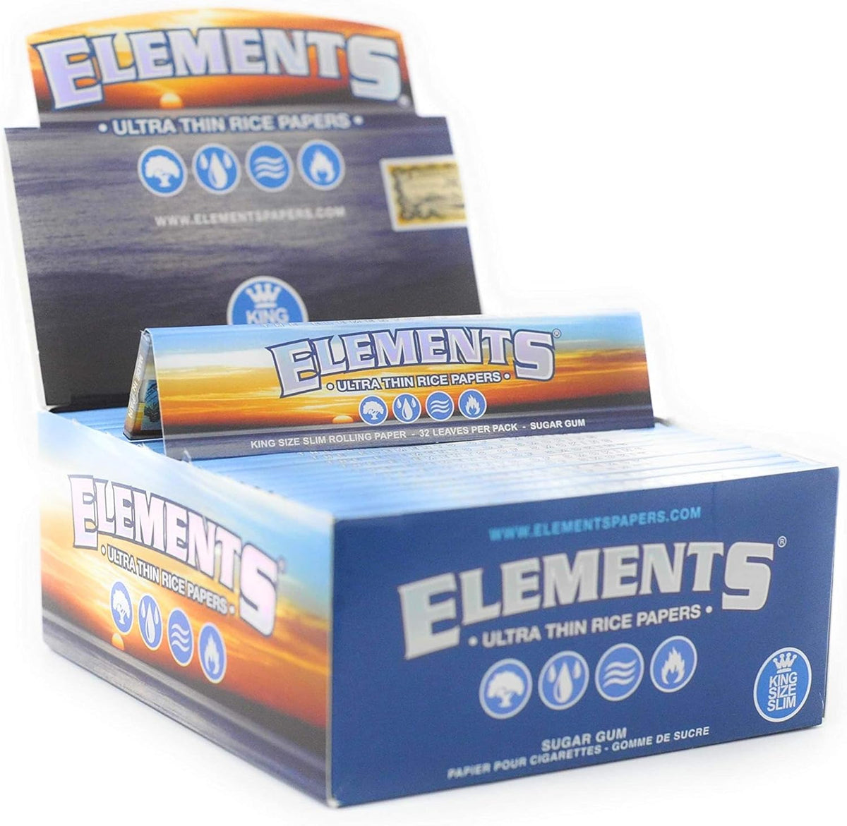 Elements King Size Slim Ultra Thin Rice Rolling Paper