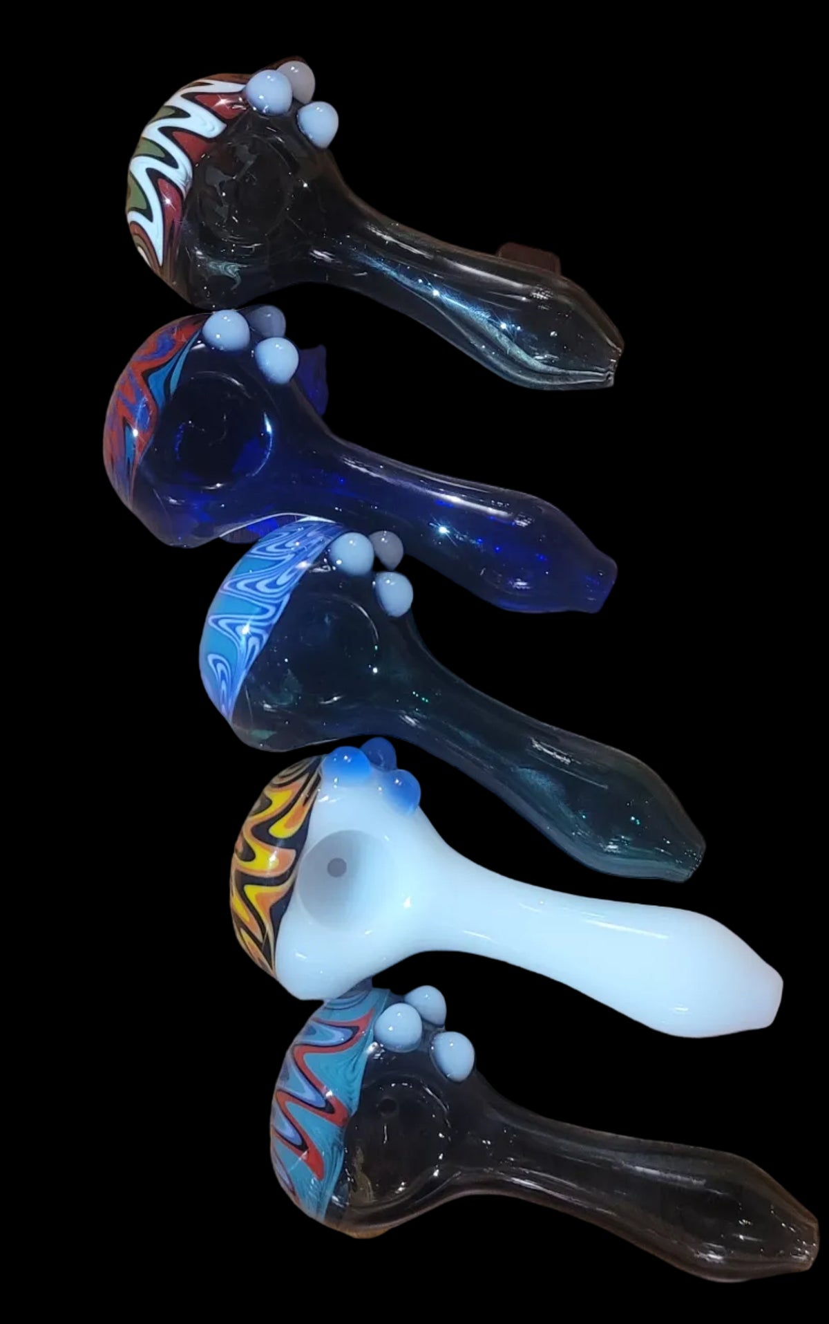 Fancy 5" Heavy Glass Hand Pipes