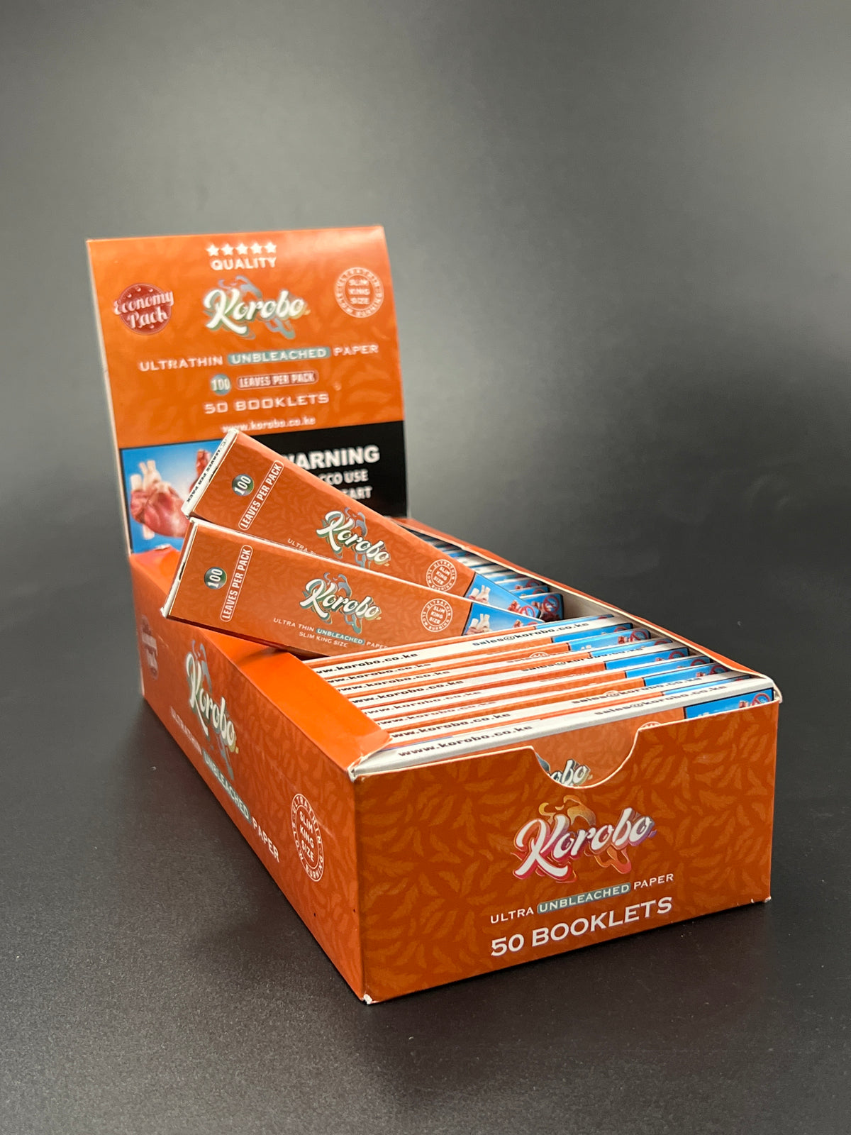 Korobo Brown Kingsize  Slim 100 Leaves Rolling Papers