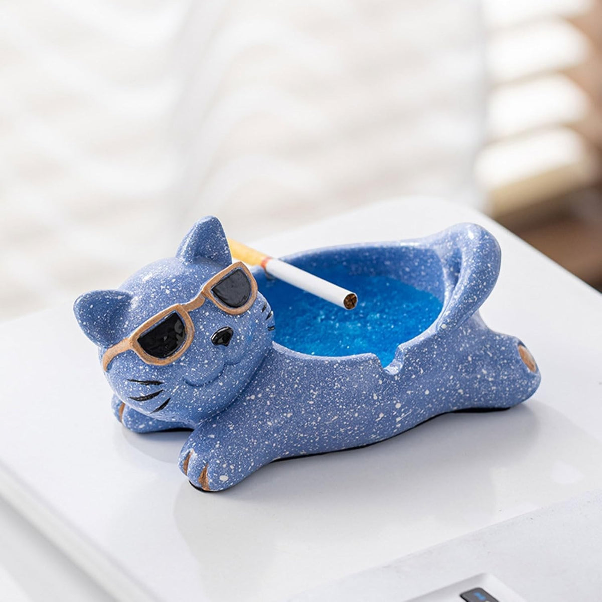 Lucky Cat Ceramic Tabletop Ashtray