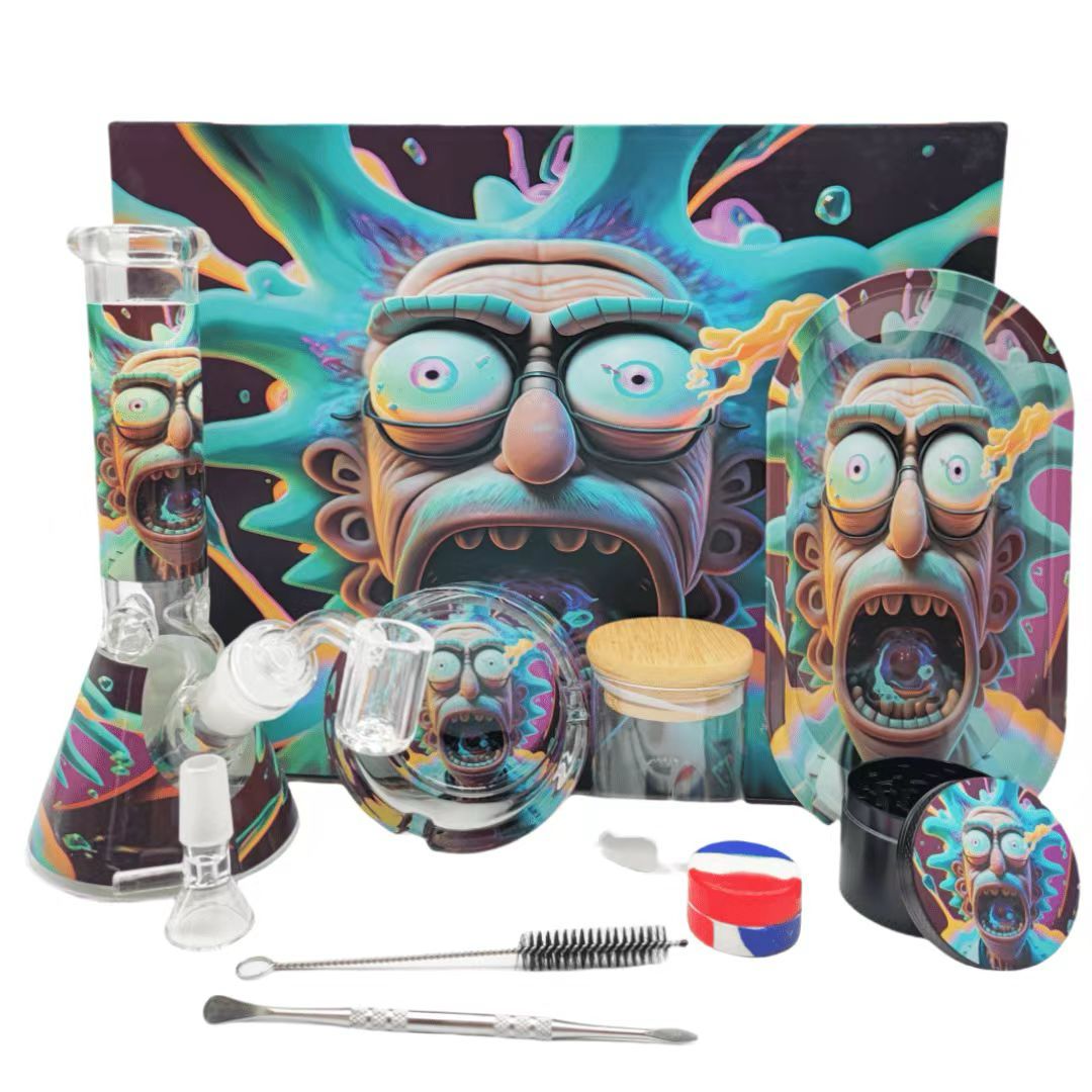 Rick&Morty Glass Ice Multi-Accessory Bong Set