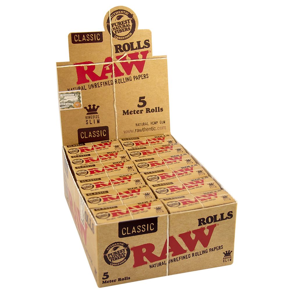 Raw Classic 5m Length Unbleached Brown Rolls Slim