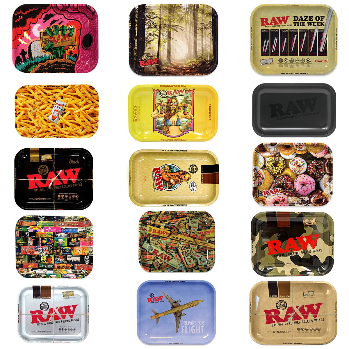 Raw Signature Rolling Trays Collection (Large 14" x11")