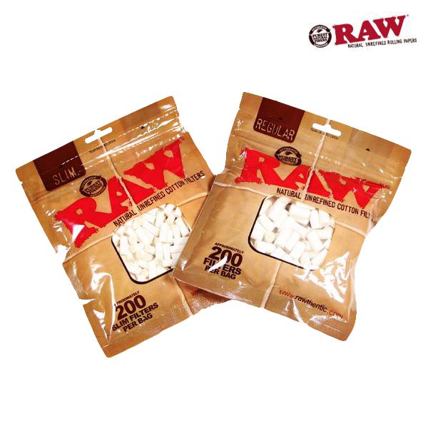 Raw Slim Natural Unrefined Cotton Filter Tips