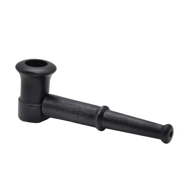 Sleek Matte-Black Wooden Hardwood Hand Pipe
