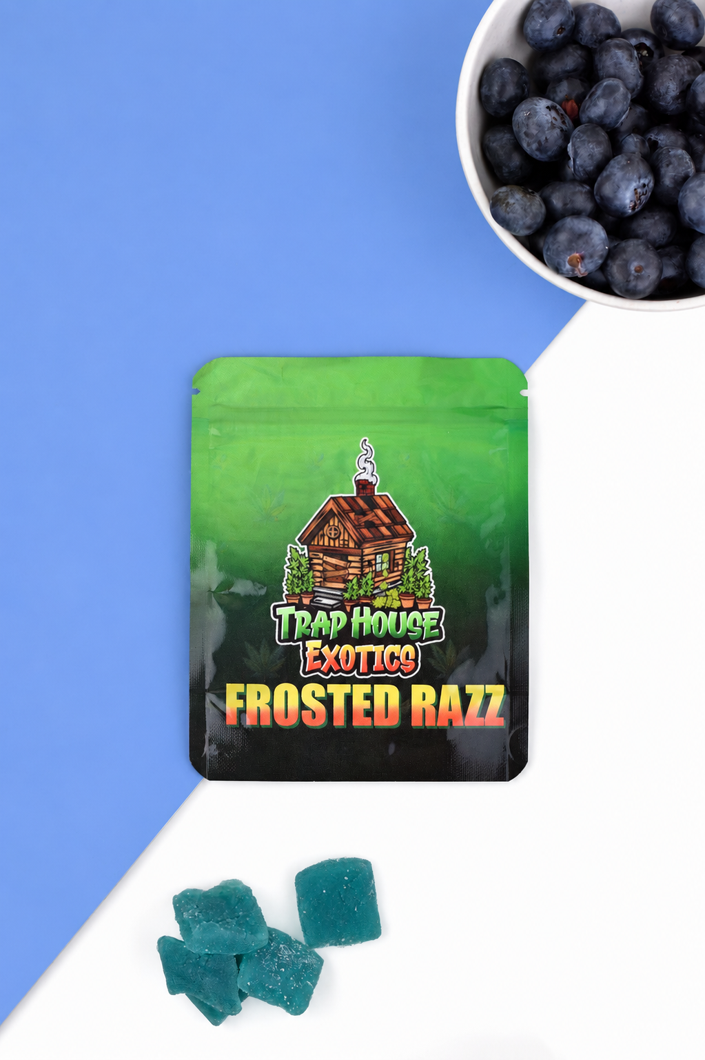 Trap House Exotics Frosted Razz Gummies 5000mg THc Blend