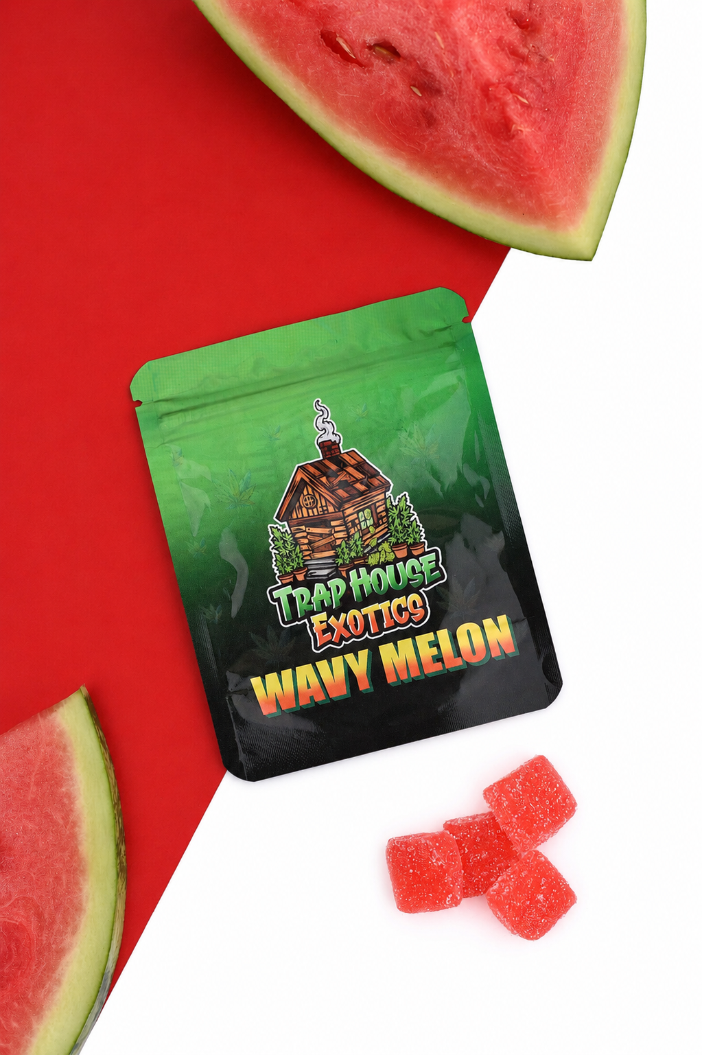 Trap House Exotics Wavy Melon Gummies 5000mg THc Blend