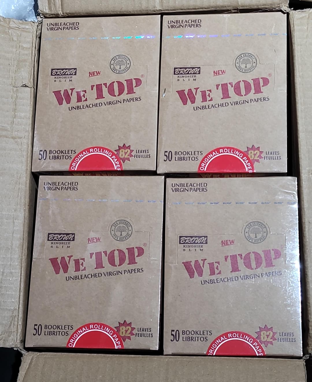 Wetop Brown Kingsize Slim 92 Leaves Rolling Papers