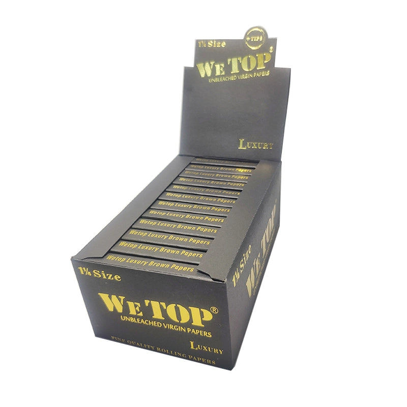Wetop Luxury 1 1/4 Brown Rolling Papers with Filter Tips