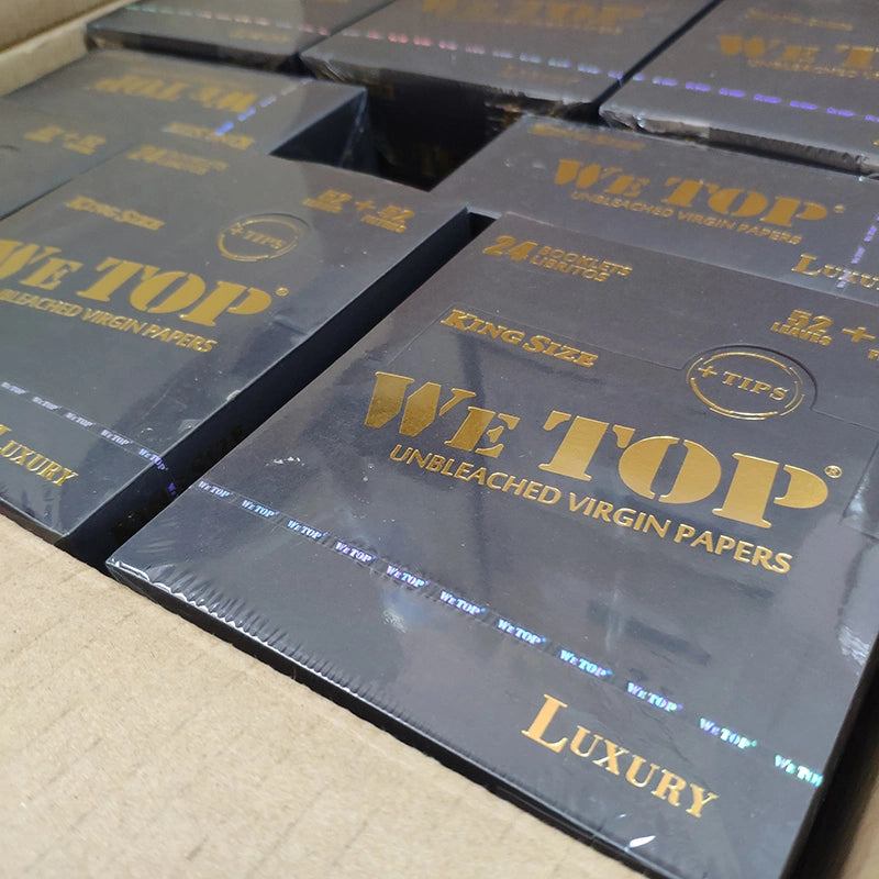 Wetop Luxury Kingsize Brown Rolling Papers with Filter Tips