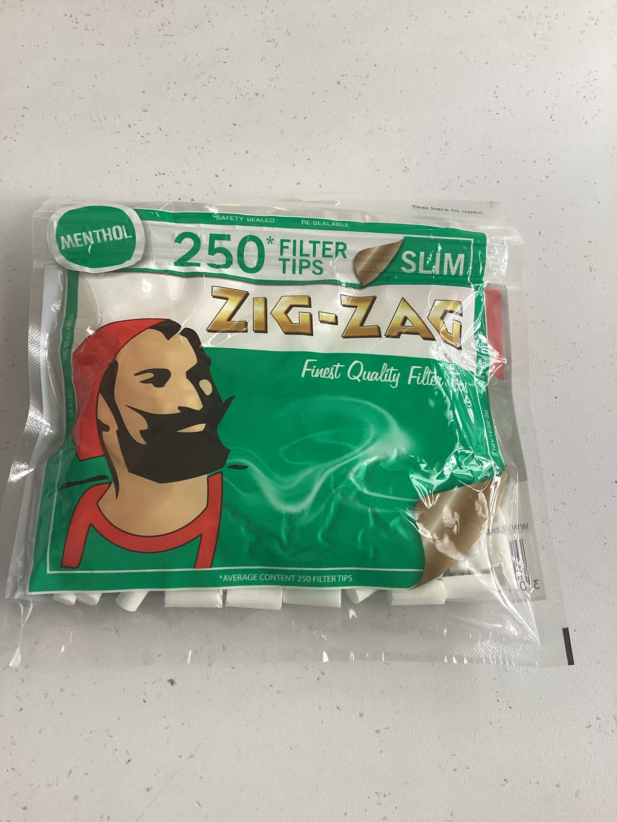 Zigzag Slim Mint/Menthol Filter Tips (250 Tips per Bag)